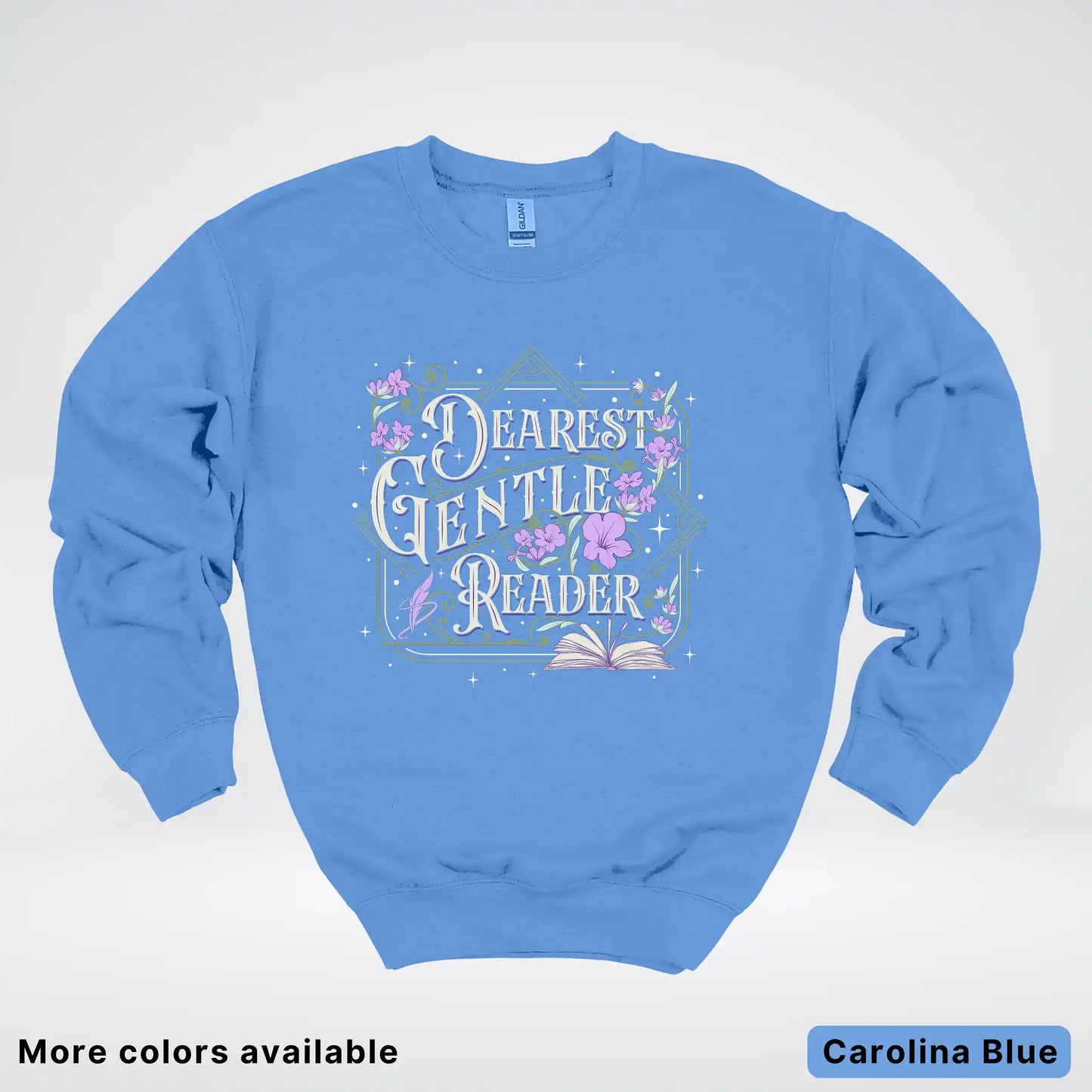 Dearest Gentle Reader – Vintage Floral Book Lover Graphic - Crewneck Sweatshirt