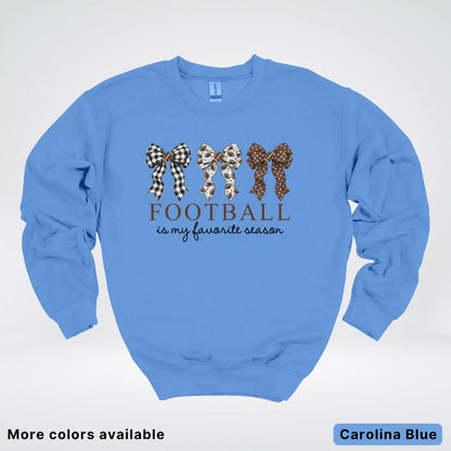 Football Is My Favorite Season – Game Day Bow - Crewneck Sweatshirt