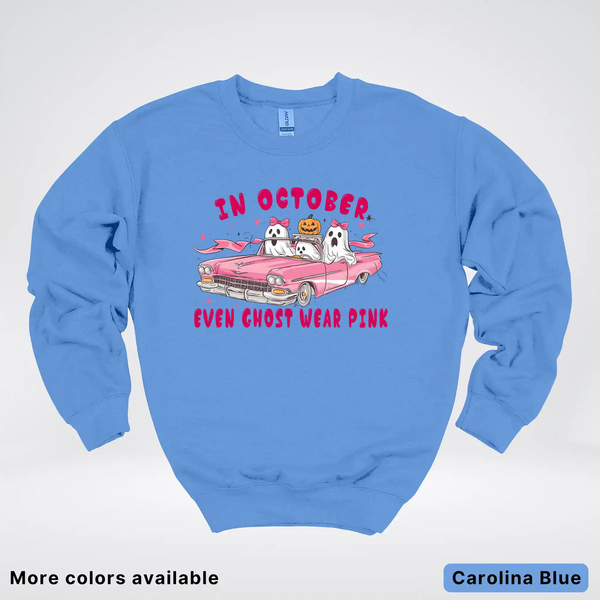 In October Even Ghost Wear Pink Breast Cancer Awareness Crewneck Sweatshirt