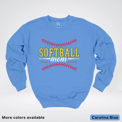 Softball Mom - White Design - Crewneck Sweatshirt