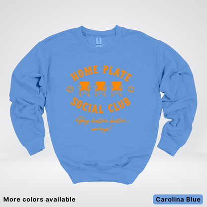 Home Plate Social Club – Orange Design - Crewneck