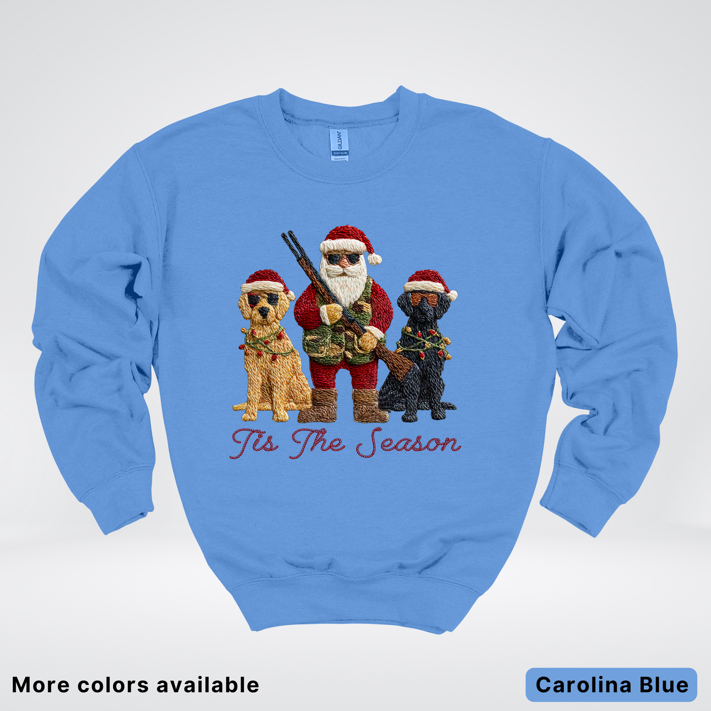 Tis The Season Hunting Santa Hook Yard Faux - Crewneck Sweatshirt
