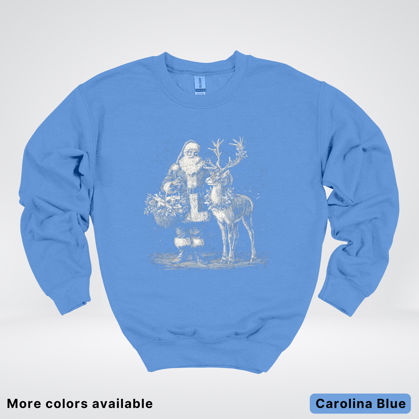 Vintage Santa and Reindeer - Crewneck Sweatshirt