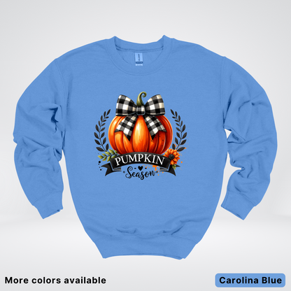 Pumpkin Season Black Plaid Bow - Sweatshirt