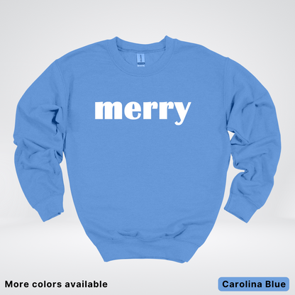 Merry - White Design - Crewneck