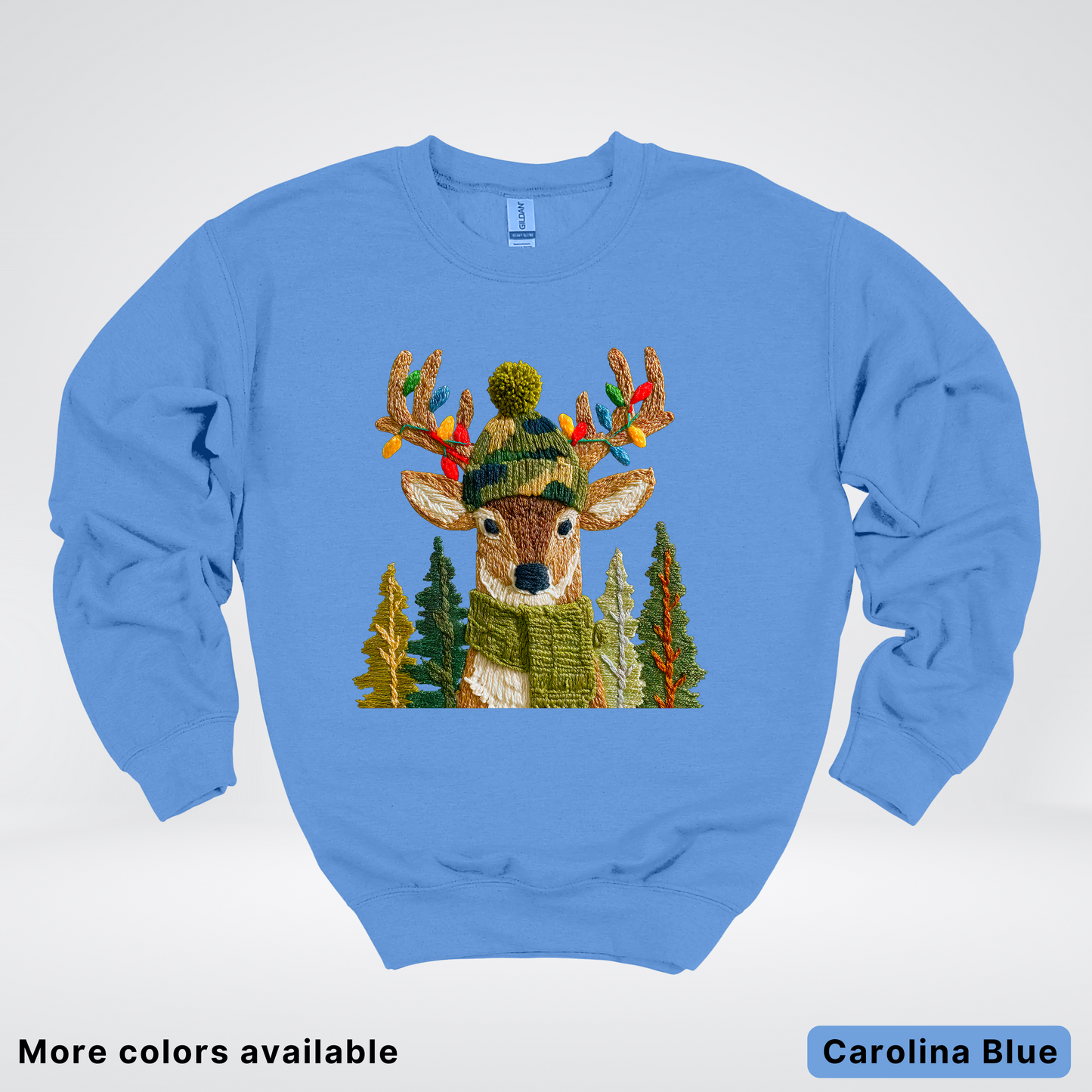 Ornament Antler Reindeer Hook Yard Faux - Crewneck Sweatshirt