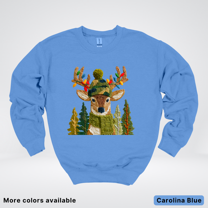 Ornament Antler Reindeer Hook Yard Faux - Crewneck Sweatshirt