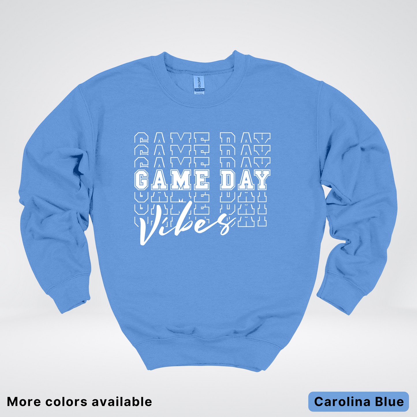 Game Day Vibes Stacked - White Design - Sweatshirt
