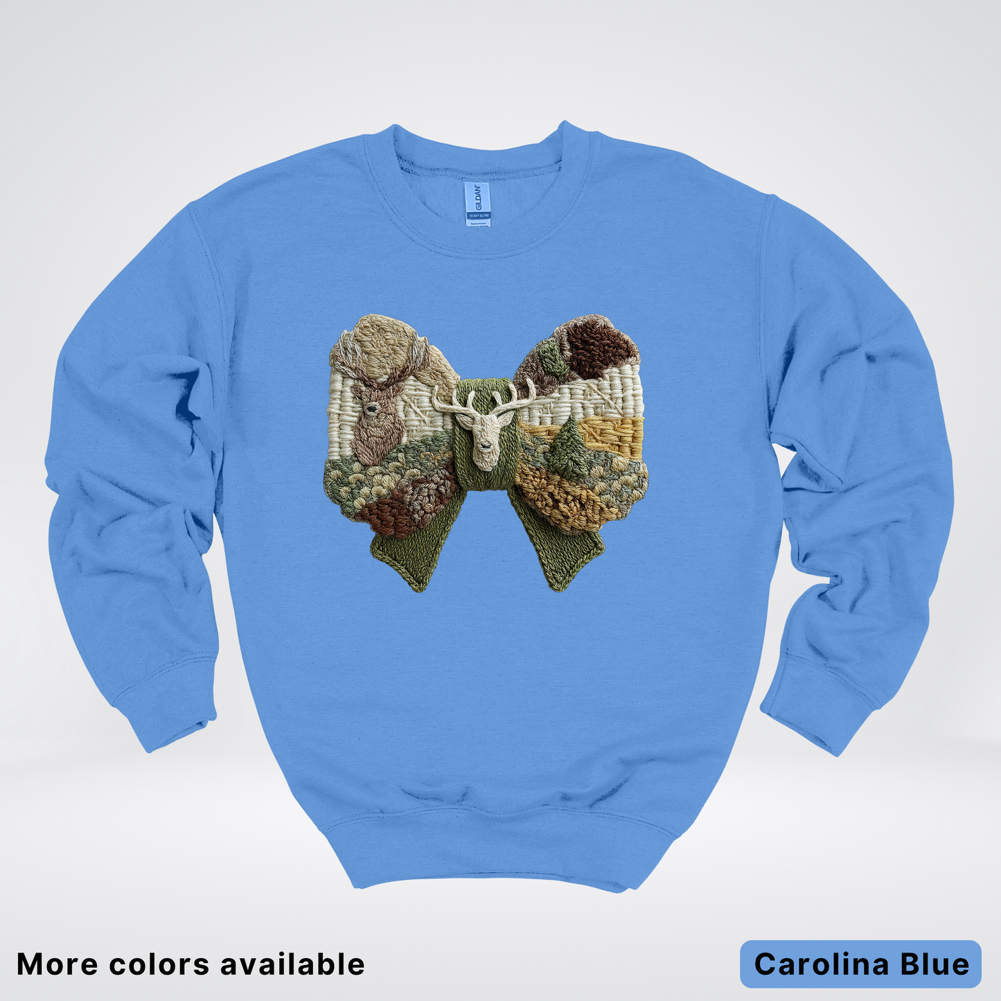 Rocking Horse Holiday Bow – Hook Yard Faux Look - Crewneck Sweatshirt