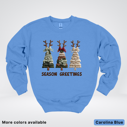 Rustic Christmas Tree Trio (Hook Yard Faux Look) - Crewneck Sweatshirt