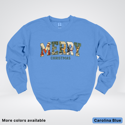Vintage Merry Christmas Varsity - Crewneck