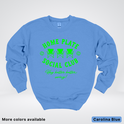 Home Plate Social Club – Green Design - Crewneck