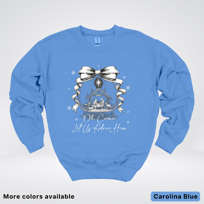 Oh Come Let Us Adore Him Nativity - Crewneck Sweatshirt