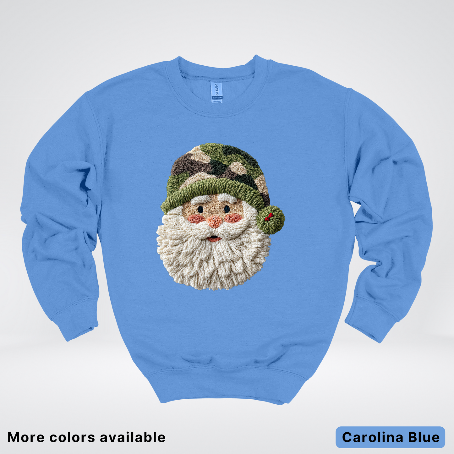 Woodland Santa Face (Hook Yard Faux Texture) - Crewneck Sweatshirt