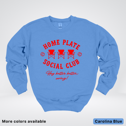 Home Plate Social Club – Red Design - Crewneck
