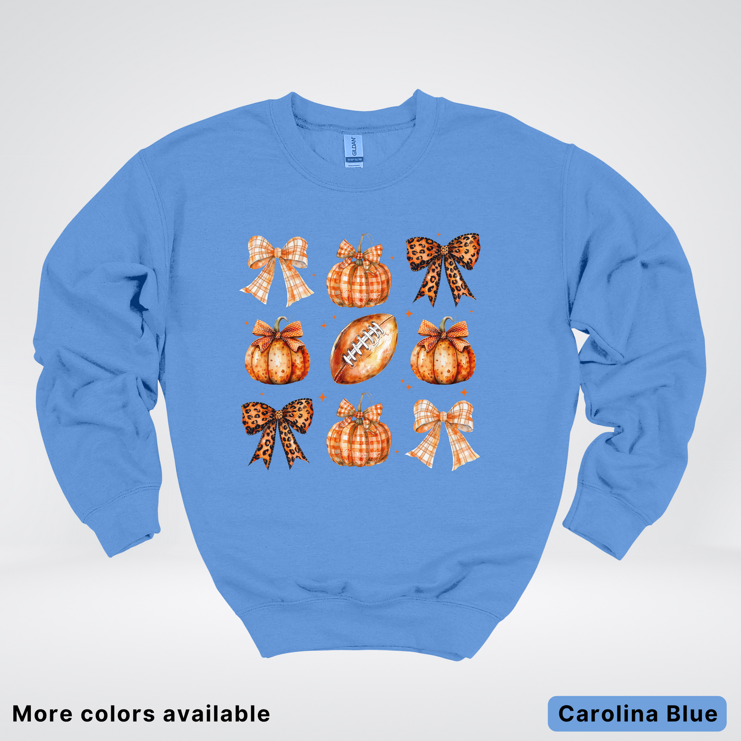 Football Coquette Ribbon Bow Plaid Pumpkin Fall - Sweatshirt