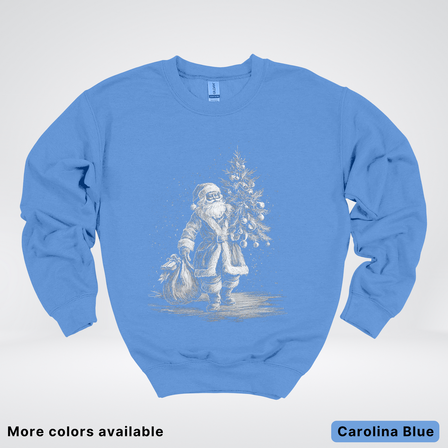 Vintage Santa with Christmas Tree - Crewneck Sweatshirt
