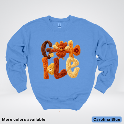 Gobble Crochet Turkey - Crewneck Sweatshirt