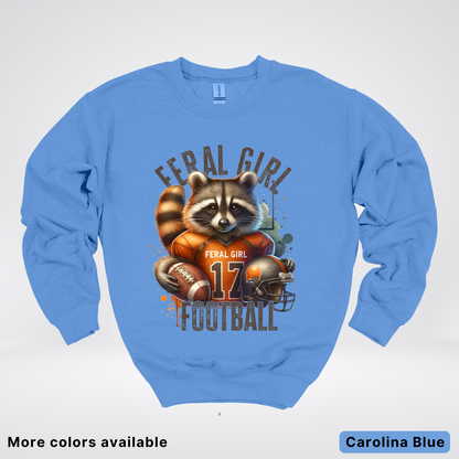 Feral Girl Football - Crewneck Sweatshirt