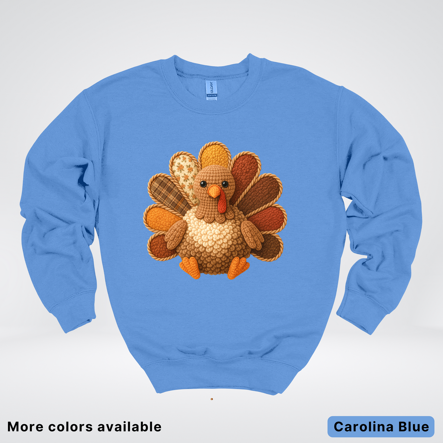 Turkey Crochet Thanksgiving Fall - Crewneck Sweatshirts