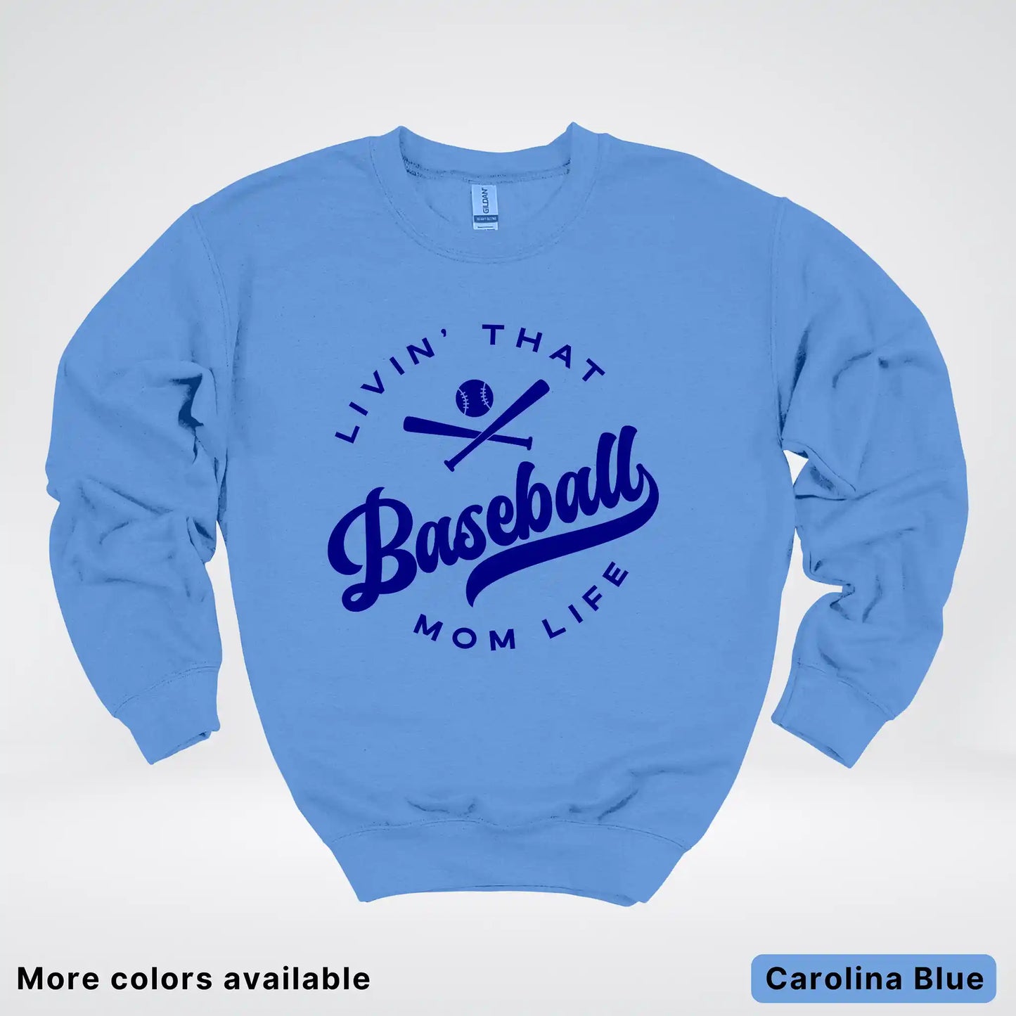 Livin' That Baseball Mom Life - Navy Design - Crewneck Sweatshirt