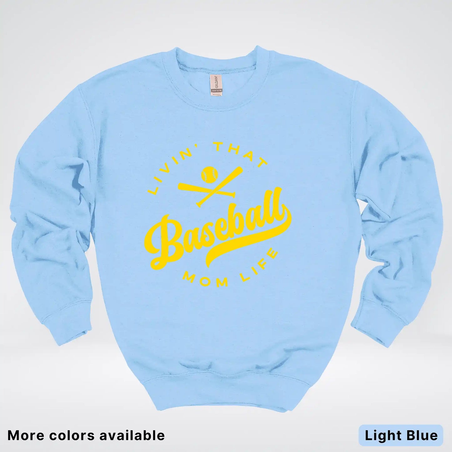 Livin' That Baseball Mom Life - Gold Design - Crewneck Sweatshirt