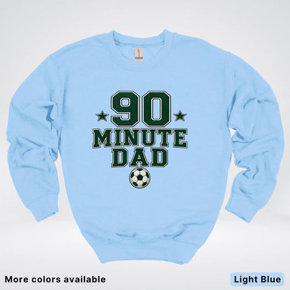 90 Minute Dad – Faux Embroidery Soccer Dad Crewneck Sweatshirt