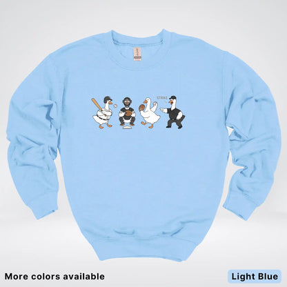 Baseball Goose Squad – Funny Baseball Goose Graphic Crewneck Sweatshirt