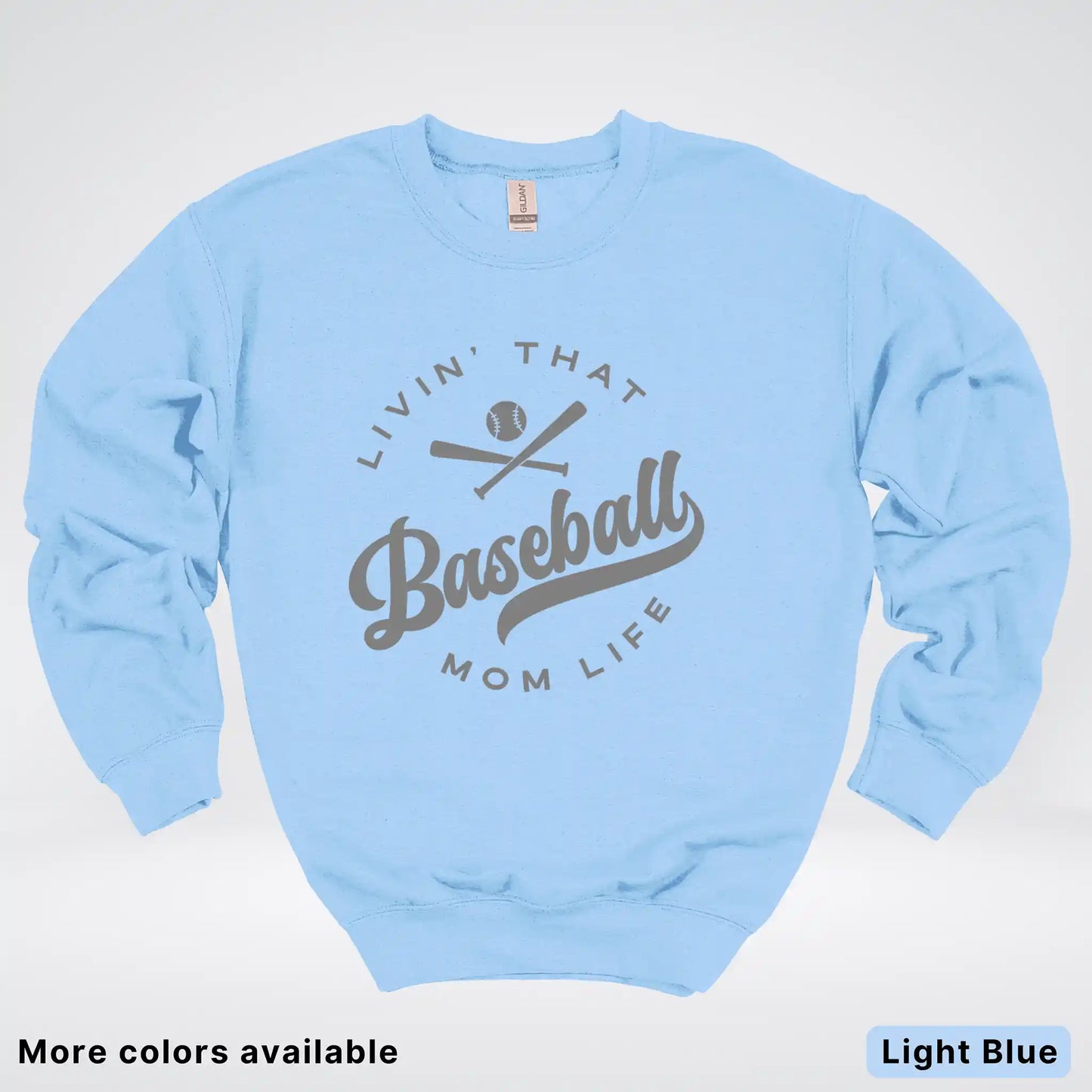 Livin' That Baseball Mom Life - Gray Design - Crewneck Sweatshirt