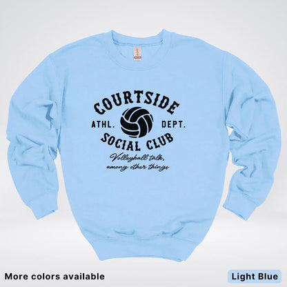 Courtside Social Club – Black Design – Volleyball - Crewneck Sweatshirt