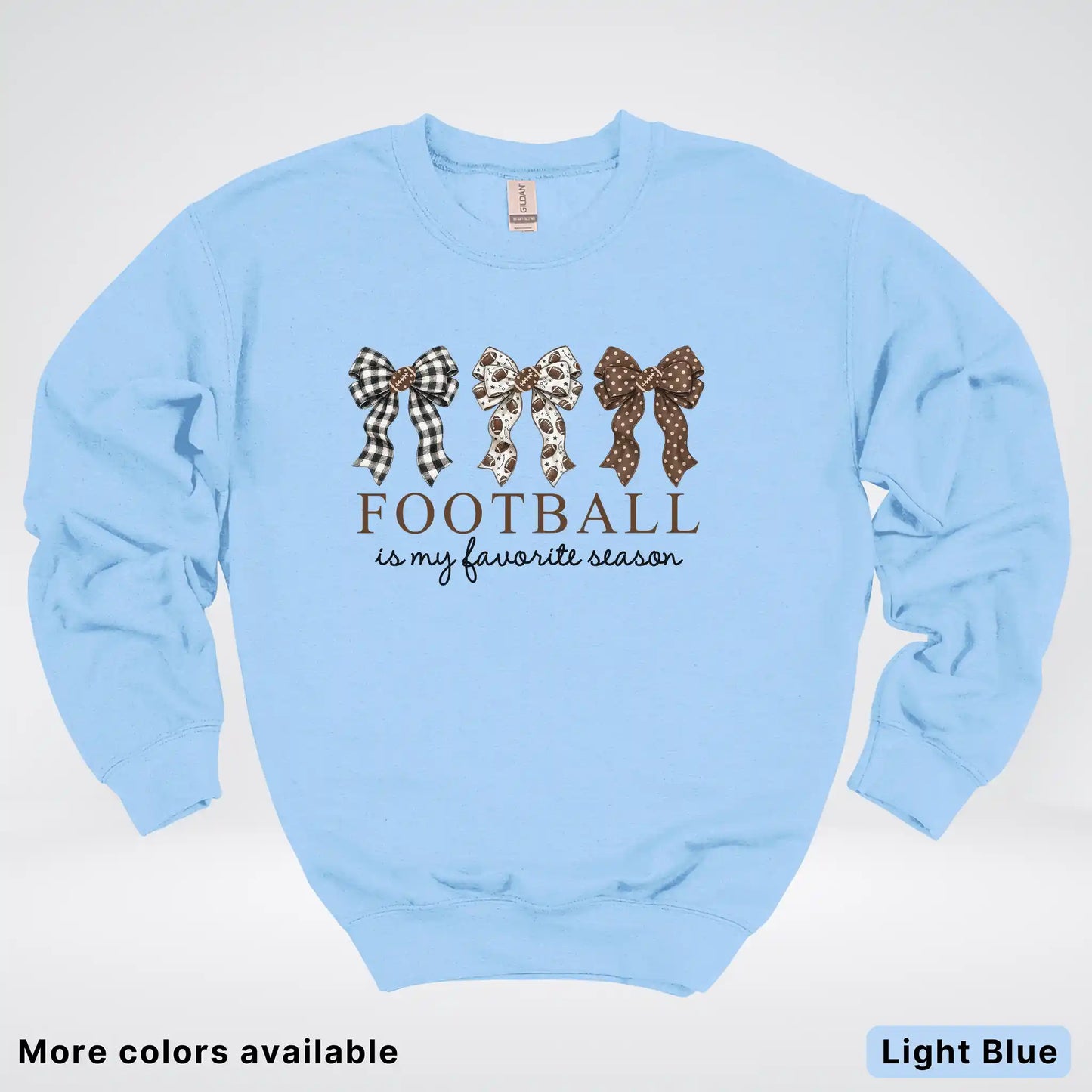 Football Is My Favorite Season – Game Day Bow - Crewneck Sweatshirt