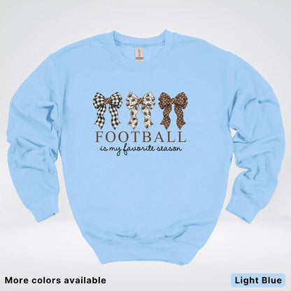 Football Is My Favorite Season – Game Day Bow - Crewneck Sweatshirt