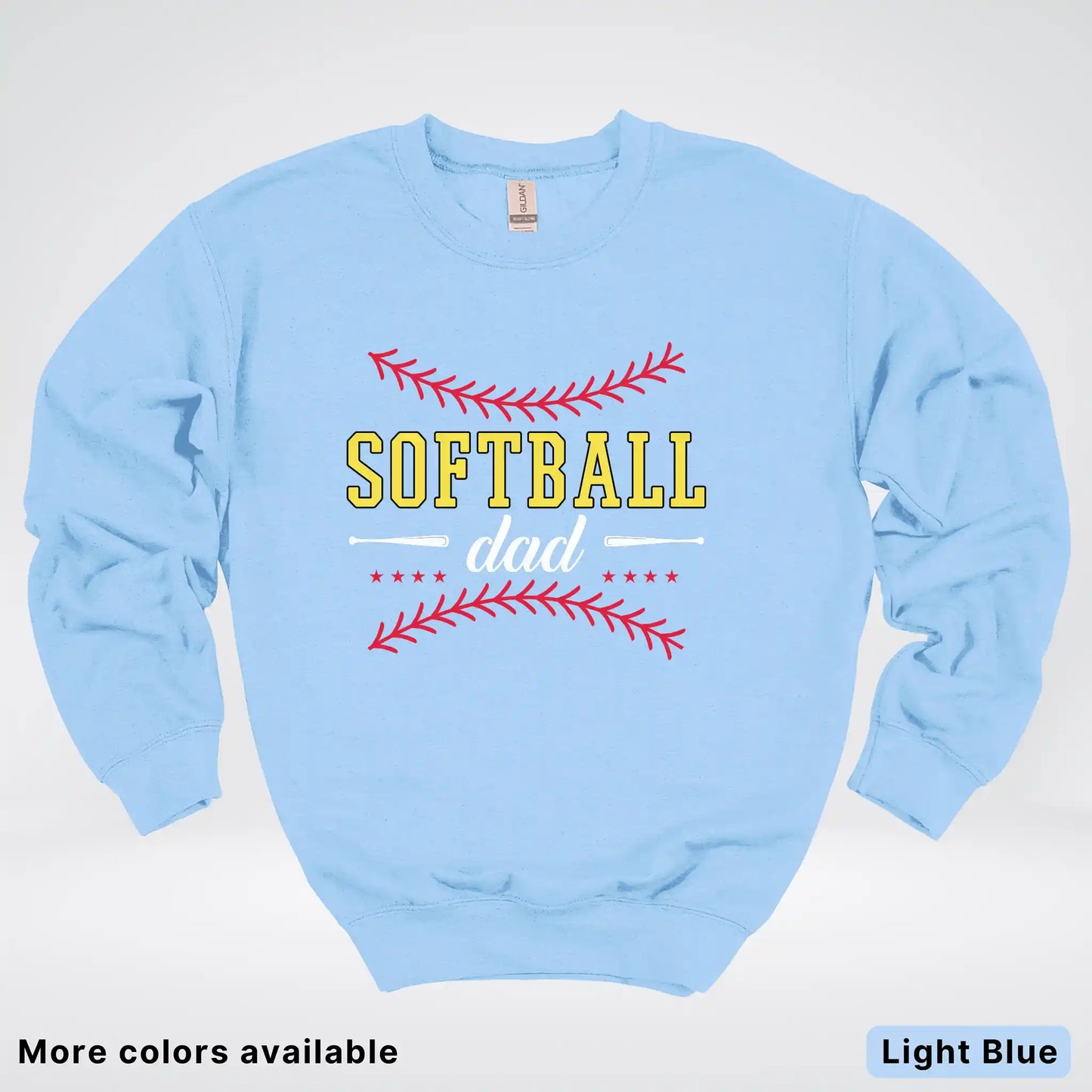 Softball Dad - White Design - Crewneck Sweatshirt
