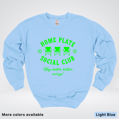 Home Plate Social Club – Green Design - Crewneck