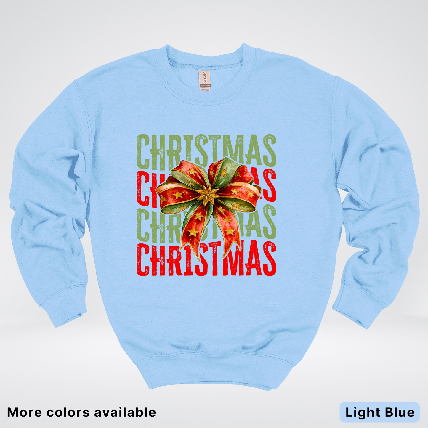 Christmas Star Bow - Crewneck Sweatshirt