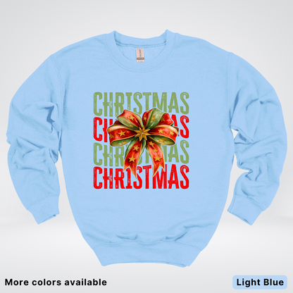 Christmas Star Bow - Crewneck Sweatshirt