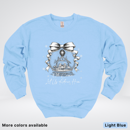 Oh Come Let Us Adore Him Nativity - Crewneck Sweatshirt