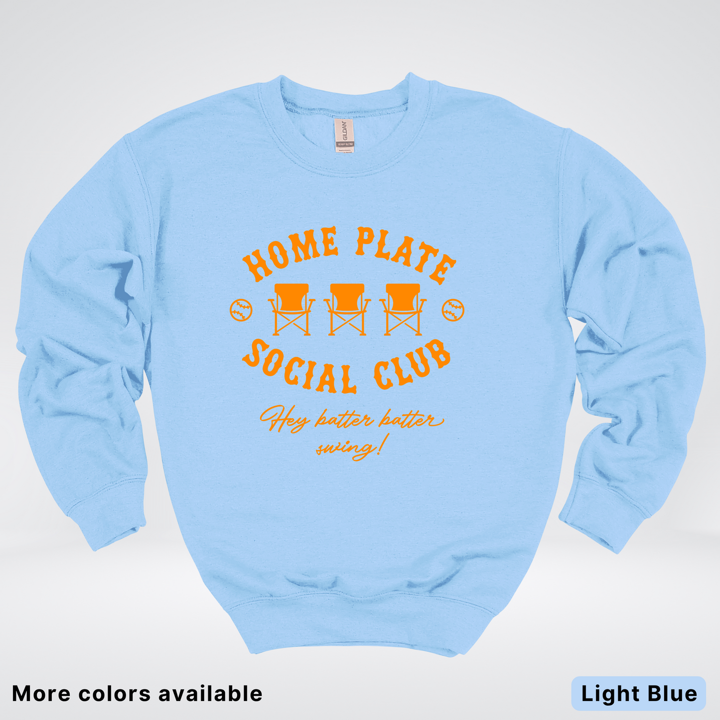 Home Plate Social Club – Orange Design - Crewneck