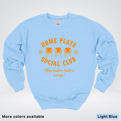 Home Plate Social Club – Orange Design - Crewneck
