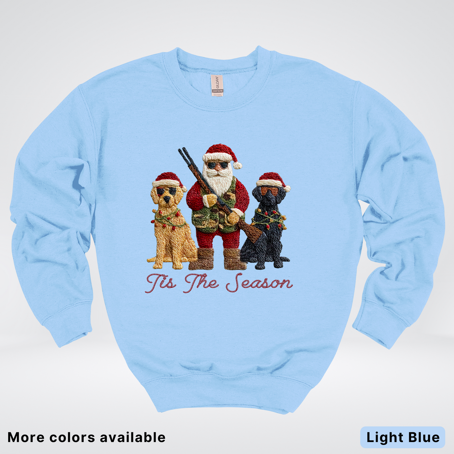 Tis The Season Hunting Santa Hook Yard Faux - Crewneck Sweatshirt