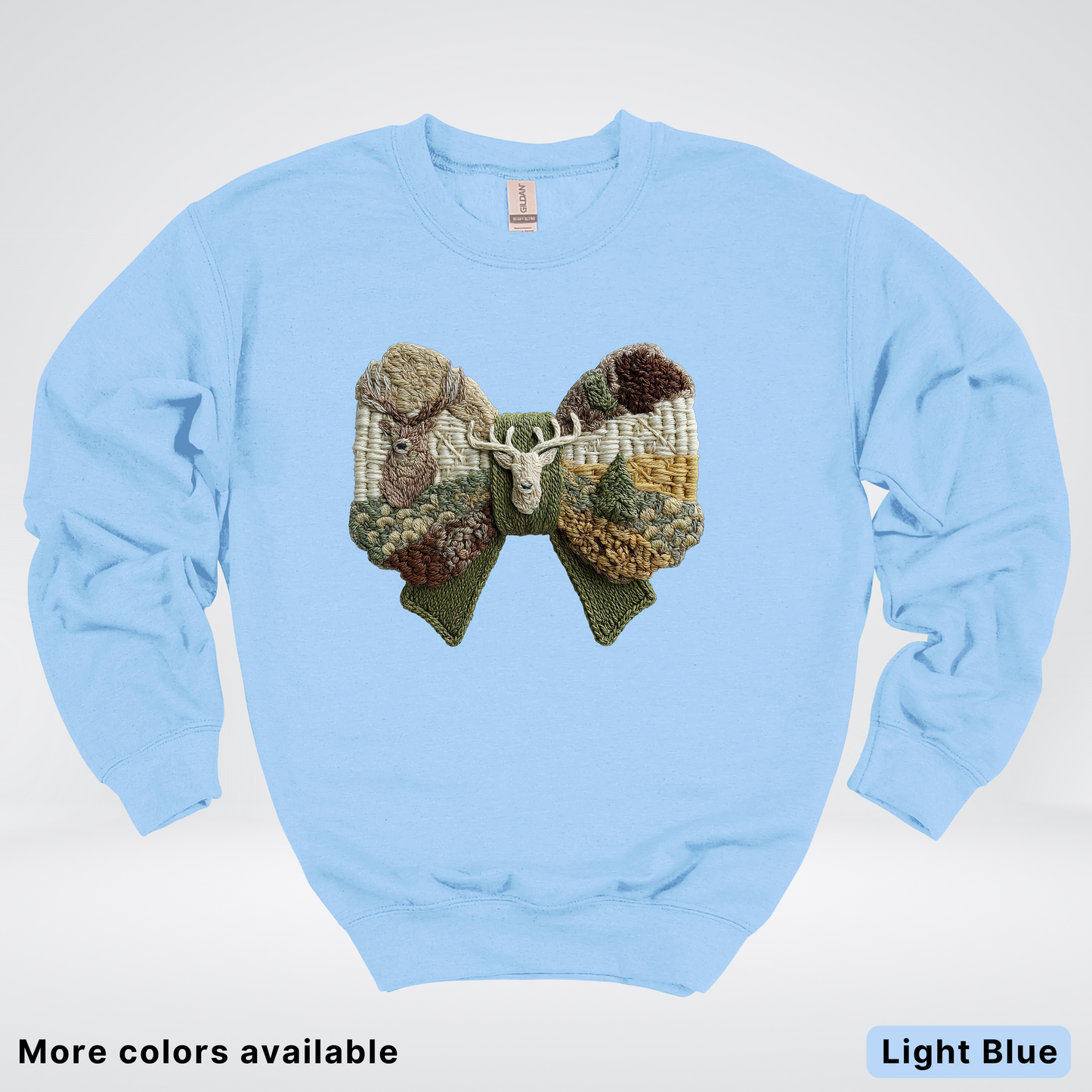 Rocking Horse Holiday Bow – Hook Yard Faux Look - Crewneck Sweatshirt
