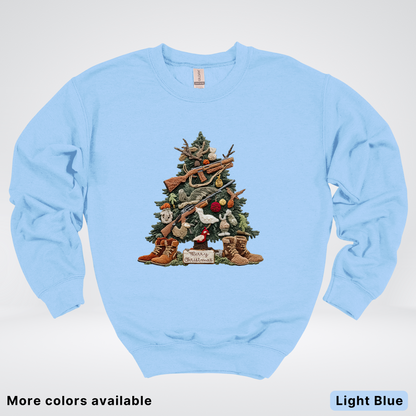 Rustic Holiday Tree & Boots (Hook Yard Faux) - Crewneck Sweatshirt