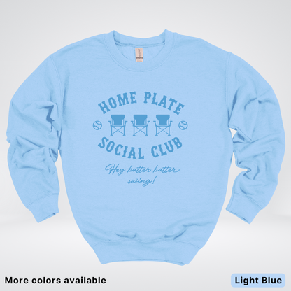 Home Plate Social Club – Light Blue Design - Crewneck