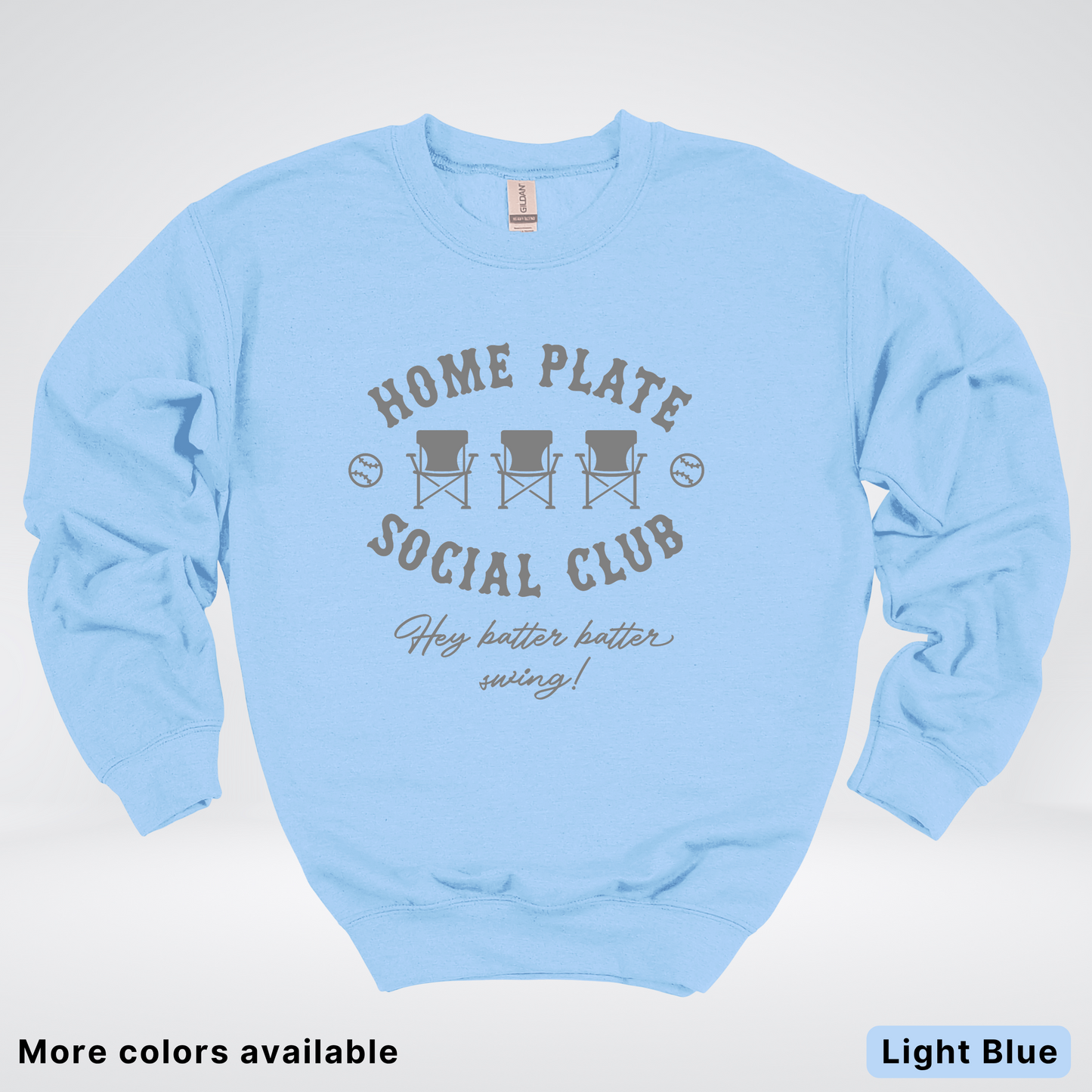 Home Plate Social Club – Gray Design - Crewneck