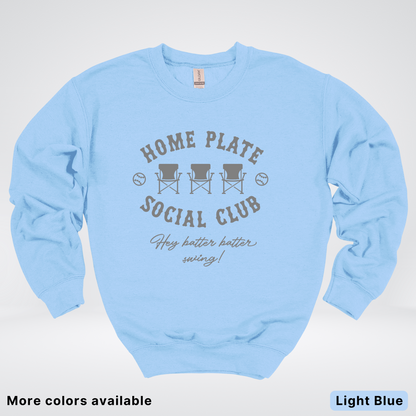 Home Plate Social Club – Gray Design - Crewneck