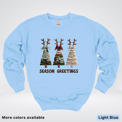 Rustic Christmas Tree Trio (Hook Yard Faux Look) - Crewneck Sweatshirt