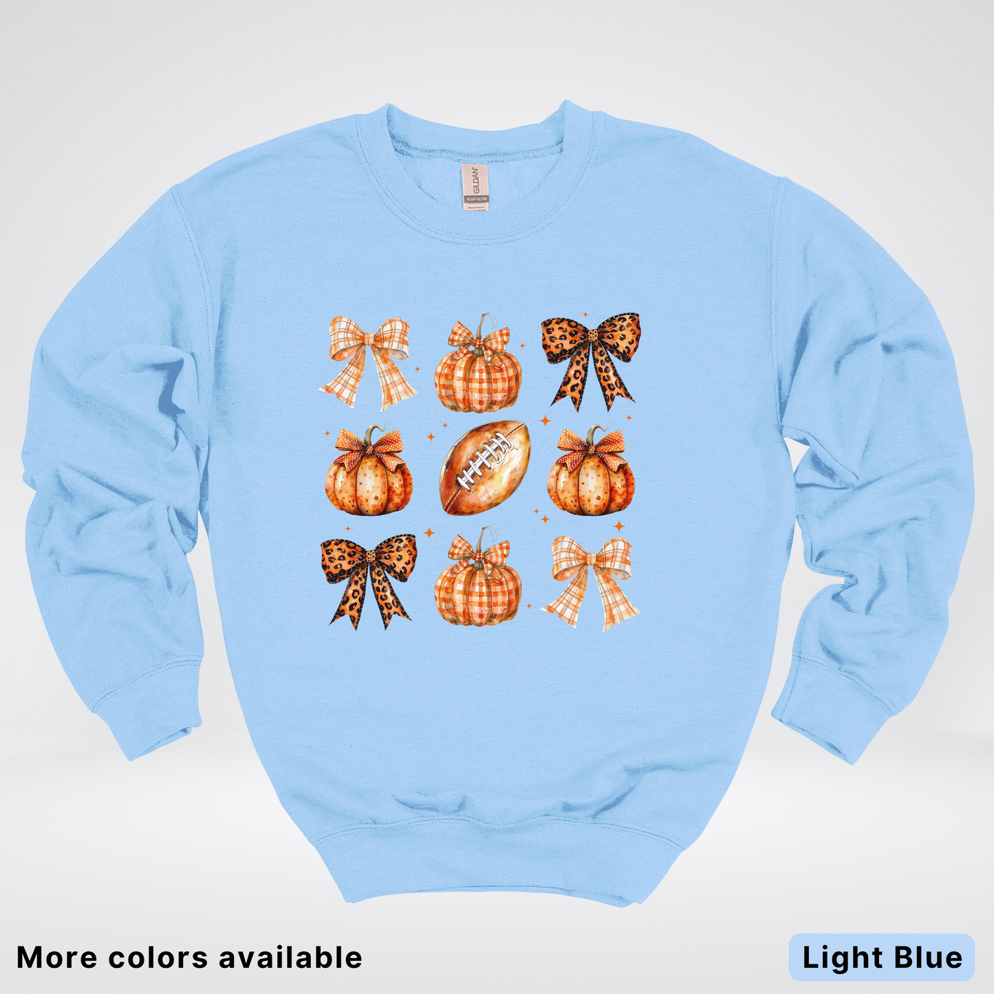 Football Coquette Ribbon Bow Plaid Pumpkin Fall - Sweatshirt