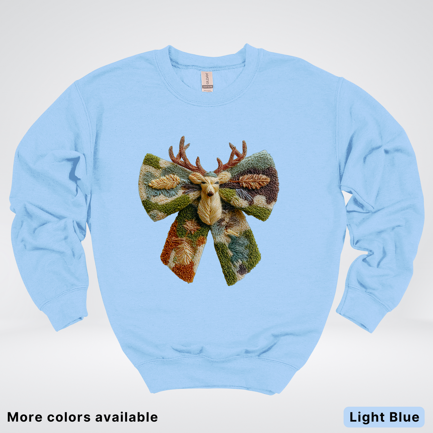 Neutral Woodland Bow Hook Yard Faux - Crewneck Sweatshirt