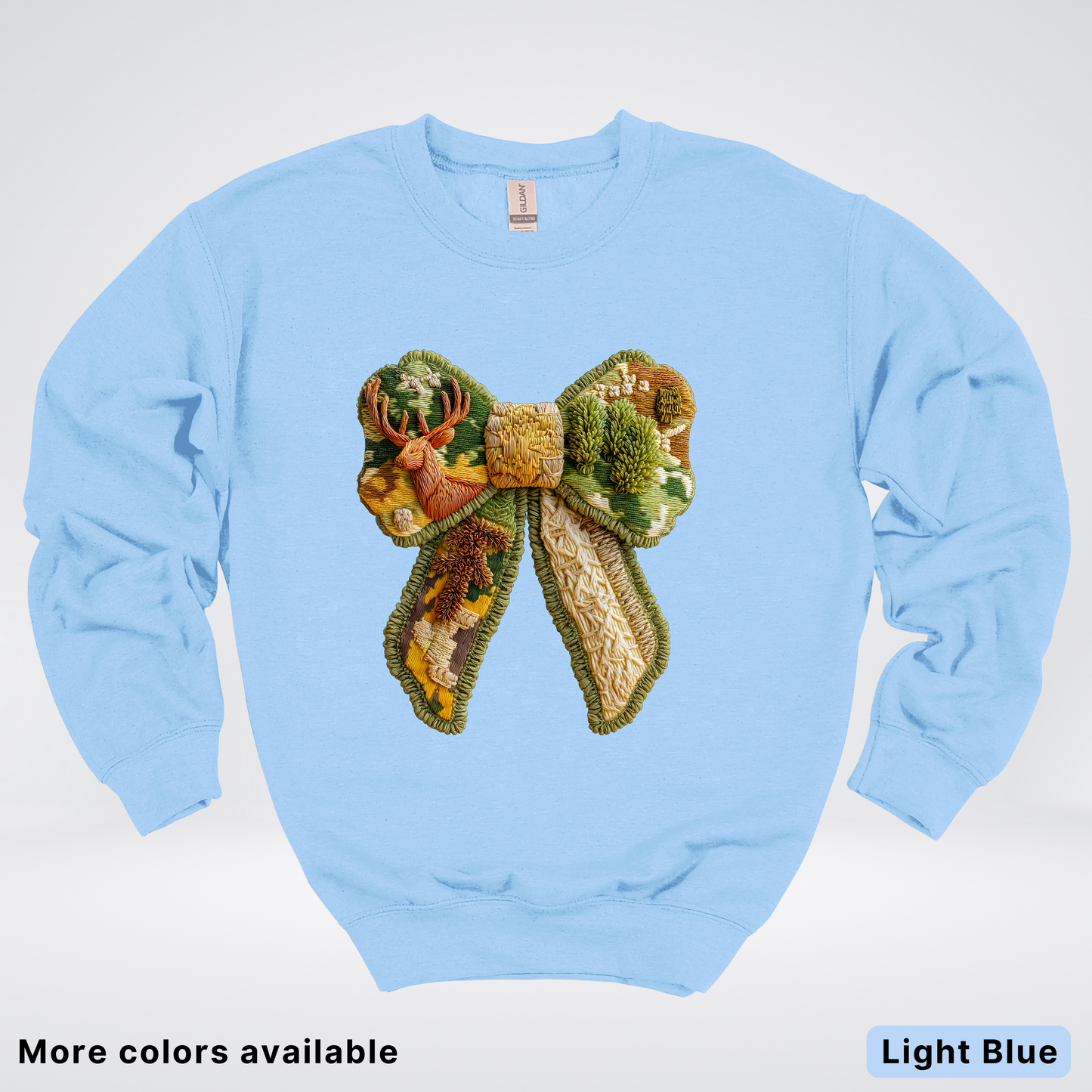 Forest Berry Bow Hook Yard Faux Look - Crewneck Sweatshirt