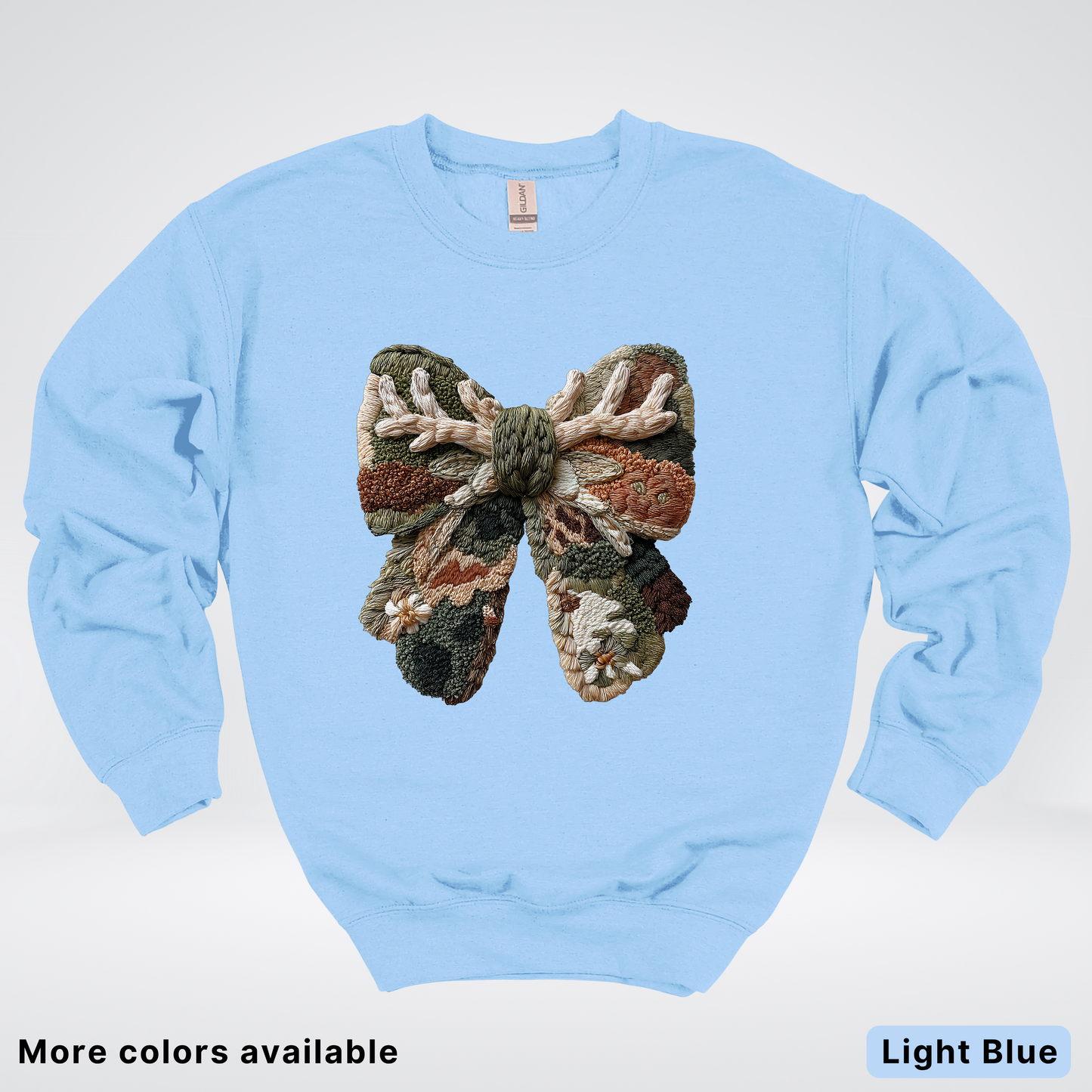 Woodland Winter Bow Hook Yard Faux - Crewneck Sweatshirt